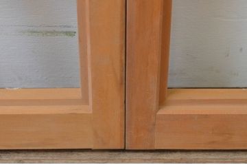 アンティーク建具　シンプルなデザインでお部屋に合わせやすい横長障子窓4枚セット(障子戸、格子戸、引き戸)(R-067720)