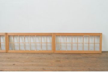 アンティーク建具　シンプルなデザインでお部屋に合わせやすい横長障子窓4枚セット(障子戸、格子戸、引き戸)(R-067720)