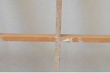 アンティーク建具　シンプルなデザインでお部屋に合わせやすい横長障子窓4枚セット(障子戸、格子戸、引き戸)(R-067720)