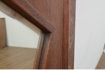 アンティーク建具　ナラ材　大正ロマンな空間を演出する両開き窓1対(2枚セット、木製扉)(R-067721)