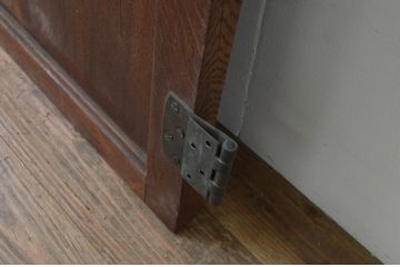 アンティーク建具　ナラ材　大正ロマンな空間を演出する両開き窓1対(2枚セット、木製扉)(R-067721)