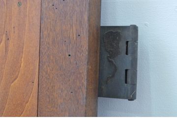 アンティーク建具　ナラ材　大正ロマンな空間を演出する両開き窓1対(2枚セット、木製扉)(R-067721)