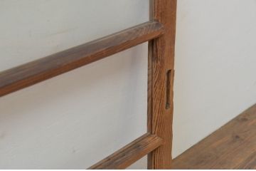 アンティーク建具　経年を感じさせる木味が魅力の小さなガラス窓4枚セット(ガラス戸、引き戸)(R-067722)