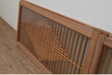 アンティーク建具　両面ガラス　上品な和の空間を演出させる組子入り窓4枚セット(引き戸、ガラス戸)(R-067724)