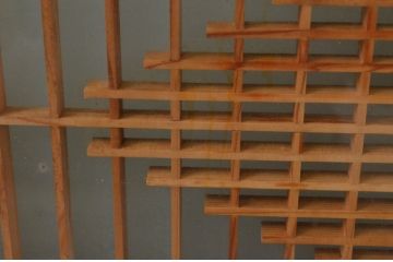 アンティーク建具　両面ガラス　上品な和の空間を演出させる組子入り窓4枚セット(引き戸、ガラス戸)(R-067724)