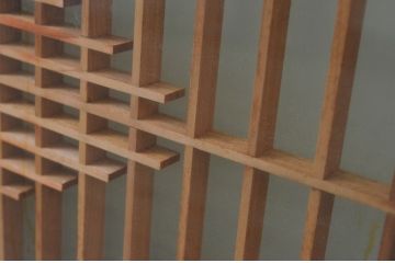 アンティーク建具　両面ガラス　上品な和の空間を演出させる組子入り窓4枚セット(引き戸、ガラス戸)(R-067724)