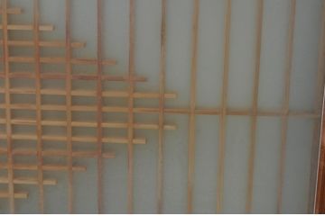 アンティーク建具　両面ガラス　上品な和の空間を演出させる組子入り窓4枚セット(引き戸、ガラス戸)(R-067724)