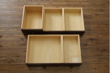 和製ビンテージ　北海道民芸家具　シックな色合いが魅力の片袖ライティングビューロー(ワークデスク、簿記机、在宅ワーク用、在宅用、ヴィンテージ)(定価約28万8千円)(R-067729)