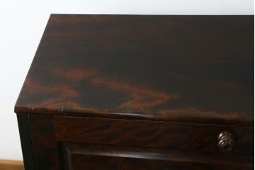 和製ビンテージ　北海道民芸家具　シックな色合いが魅力の片袖ライティングビューロー(ワークデスク、簿記机、在宅ワーク用、在宅用、ヴィンテージ)(定価約28万8千円)(R-067729)