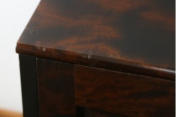 和製ビンテージ　北海道民芸家具　シックな色合いが魅力の片袖ライティングビューロー(ワークデスク、簿記机、在宅ワーク用、在宅用、ヴィンテージ)(定価約28万8千円)(R-067729)
