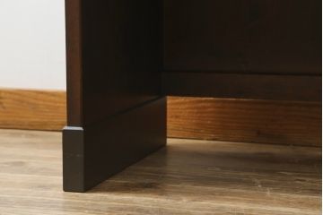 和製ビンテージ　北海道民芸家具　シックな色合いが魅力の片袖ライティングビューロー(ワークデスク、簿記机、在宅ワーク用、在宅用、ヴィンテージ)(定価約28万8千円)(R-067729)