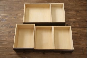 和製ビンテージ　北海道民芸家具　シックな色合いが魅力の片袖ライティングビューロー(ワークデスク、簿記机、在宅ワーク用、在宅用、ヴィンテージ)(定価約28万8千円)(R-067731)