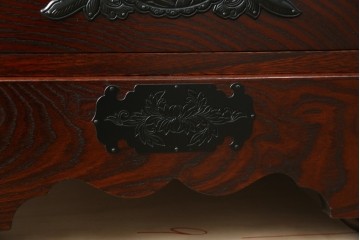 中古　美品　欅産業　漆塗り　仙台箪笥　KC-18　力強い杢目が目を引く中型車箪笥　定価約55万円　(R-067737)