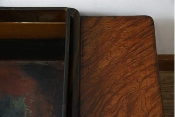 和製アンティーク　総欅(ケヤキ)材　和の趣漂う杢目の素晴らしい長火鉢　(R-067741)