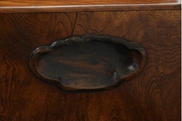 和製アンティーク　総欅(ケヤキ)材　和の趣漂う杢目の素晴らしい長火鉢　(R-067741)