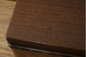 和製アンティーク　総欅(ケヤキ)材　和の趣漂う杢目の素晴らしい長火鉢　(R-067741)