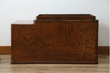 和製アンティーク　総欅(ケヤキ)材　和の趣漂う杢目の素晴らしい長火鉢　(R-067741)