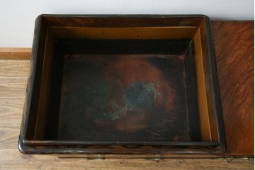 和製アンティーク　総欅(ケヤキ)材　和の趣漂う杢目の素晴らしい長火鉢　(R-067741)