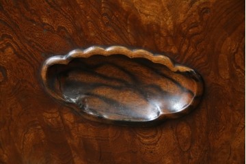 和製アンティーク　総欅(ケヤキ)材　和の趣漂う杢目の素晴らしい長火鉢　(R-067741)