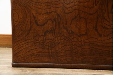 和製アンティーク　総欅(ケヤキ)材　和の趣漂う杢目の素晴らしい長火鉢　(R-067741)