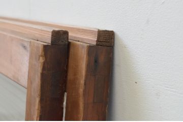 アンティーク建具　モールガラス入り　シンプルなデザインでお部屋に合わせやすいガラス窓2枚セット(ガラス戸、引き戸)(R-067757)