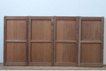 アンティーク建具　経年を感じさせる木味が魅力の小さな板戸窓4枚セット(引き戸)(R-067758)