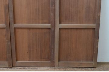 アンティーク建具　経年を感じさせる木味が魅力の小さな板戸窓4枚セット(引き戸)(R-067758)