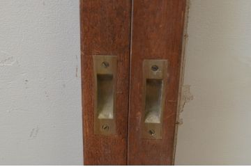 アンティーク建具　シンプルデザインの大判ガラス窓4枚セット(引き戸、ガラス戸)(R-067759)