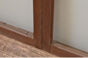 アンティーク建具　シンプルデザインの大判ガラス窓4枚セット(引き戸、ガラス戸)(R-067759)