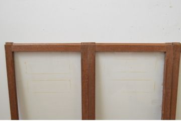 アンティーク建具　シンプルデザインの大判ガラス窓4枚セット(引き戸、ガラス戸)(R-067759)