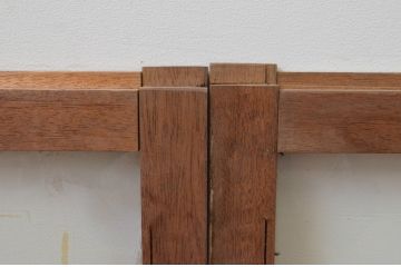 アンティーク建具　シンプルデザインの大判ガラス窓4枚セット(引き戸、ガラス戸)(R-067759)