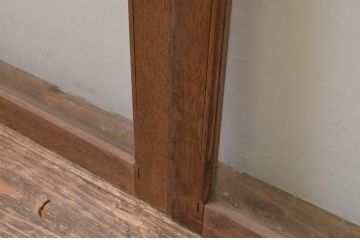 アンティーク建具　シンプルデザインの大判ガラス窓4枚セット(引き戸、ガラス戸)(R-067759)