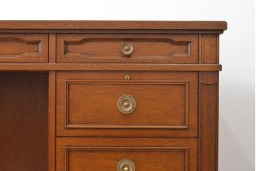 中古　DREXEL HERITAGE(ドレクセルヘリテイジ)　Triune(トライユン)　585-107　高級感溢れる上品な佇まいが美しいオーダー両袖机(プレジデントデスク、ニーホールデスク、ワークデスク、オフィスデスク、在宅用、在宅ワーク用)(定価約140万円)(R-067765)