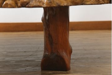 和製ビンテージ　花梨(カリン)材　大振り!!　極厚天板9cm!!　堂々とした威厳あふれる佇まいが魅力的な1枚板座卓(センターテーブル、ローテーブル、ヴィンテージ、一枚板)(R-067767)