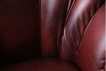 中古　イタリア高級家具　本革　貝殻のようなシェルバックのデザインがお洒落な1人掛けレザーソファ(ラウンジチェア、アームソファ、一人掛けソファ、パーソナルチェア)(R-067771)