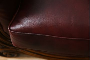 中古　イタリア高級家具　本革　貝殻のようなシェルバックのデザインがお洒落な1人掛けレザーソファ(ラウンジチェア、アームソファ、一人掛けソファ、パーソナルチェア)(R-067771)