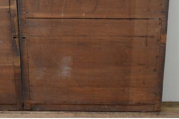 アンティーク建具　杉材　和モダンな空間作りにおすすめな縦桟の板戸窓2枚セット(引き戸、格子戸)(R-067778)