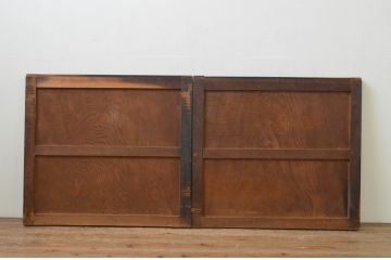 アンティーク建具　杉材　和モダンな空間作りにおすすめな板戸窓2枚セット(引き戸)(R-067779)