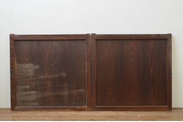 アンティーク建具　杉材　落ち着いた和の空間を演出する板戸2枚セット(引き戸)(R-067780)