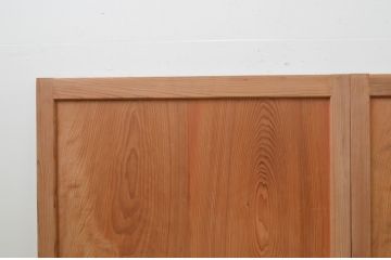 アンティーク建具　杉材　経年を感じさせる木味が魅力の板戸窓2枚セット(引き戸)(R-067782)