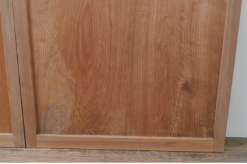アンティーク建具　杉材　経年を感じさせる木味が魅力の板戸窓2枚セット(引き戸)(R-067782)