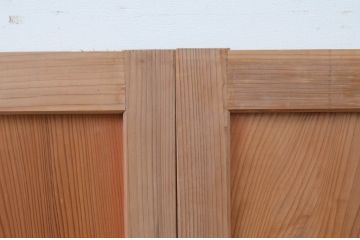 アンティーク建具　杉材　経年を感じさせる木味が魅力の板戸窓2枚セット(引き戸)(R-067782)