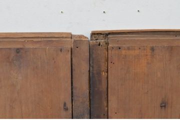 アンティーク建具　杉材　和モダンな空間作りにおすすめな横桟の板戸窓2枚セット(引き戸)(R-067784)