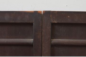 アンティーク建具　杉材　和モダンな空間作りにおすすめな横桟の板戸窓2枚セット(引き戸)(R-067785)