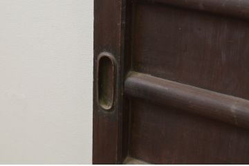 アンティーク建具　杉材　和モダンな空間作りにおすすめな横桟の板戸窓2枚セット(引き戸)(R-067785)