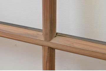 アンティーク建具　インテリアに合わせやすいシンプルなデザインのガラス窓2枚セット(引き戸、ガラス戸)(R-067786)