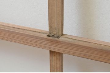 アンティーク建具　インテリアに合わせやすいシンプルなデザインのガラス窓2枚セット(引き戸、ガラス戸)(R-067786)
