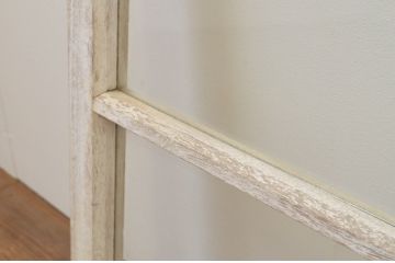 アンティーク建具　ペイント仕上げ限定　インテリアに合わせやすいシンプルなペンキガラス窓2枚セット(引き戸、ガラス戸)(R-067788)