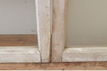 アンティーク建具　ペイント仕上げ限定　インテリアに合わせやすいシンプルなペンキガラス窓2枚セット(引き戸、ガラス戸)(R-067788)