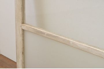 アンティーク建具　ペイント仕上げ限定　インテリアに合わせやすいシンプルなペンキガラス窓2枚セット(引き戸、ガラス戸)(R-067788)